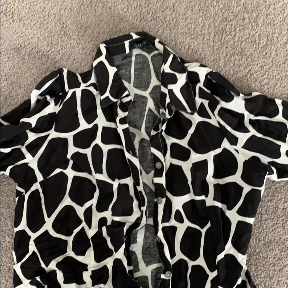 Black and white Ralph Lauren blouse
